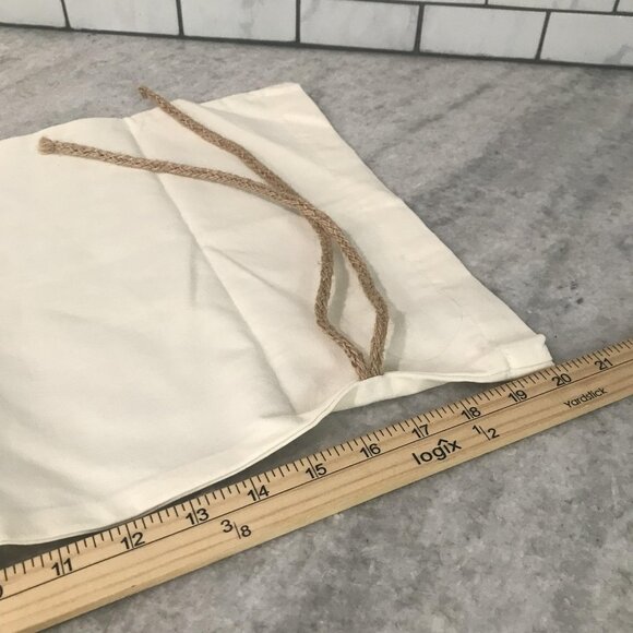 Washed Organic Linen Drawstring Bags Set of 2 Reusable Storage Pouches Natural - Picture 5 of 6